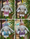The ear-hanging rabbit plush keychain doll, keychain pendant, is a cute and small simulation doll that can be hung on the schoolbag details Picture